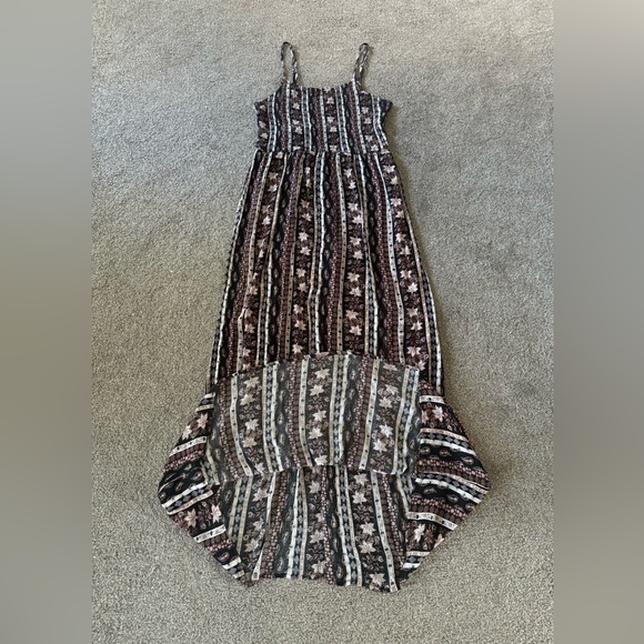 SO Goods for Life Bodycon Maxi Ruffled Dress size M Ditsy Flower smocked bust - Picture 5 of 10